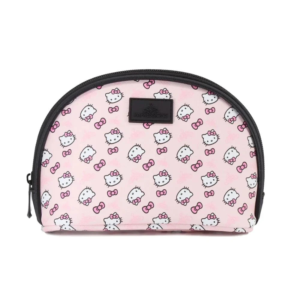 Impressions Vanity Hello Kitty 2 Pcs Nested Clutch Purses, Waterproof Travel Makeup Clutch Bag (White)