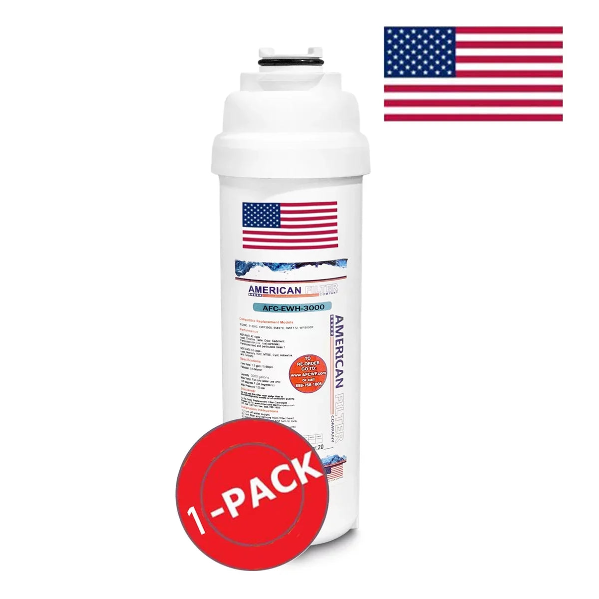 AFC Brand , Water Fountain Filter , Model # AFC-EWH-3000 , Fitting with WaterSentry® HACG8BLPV-NF - 1 Filters - Made in U.S.A.