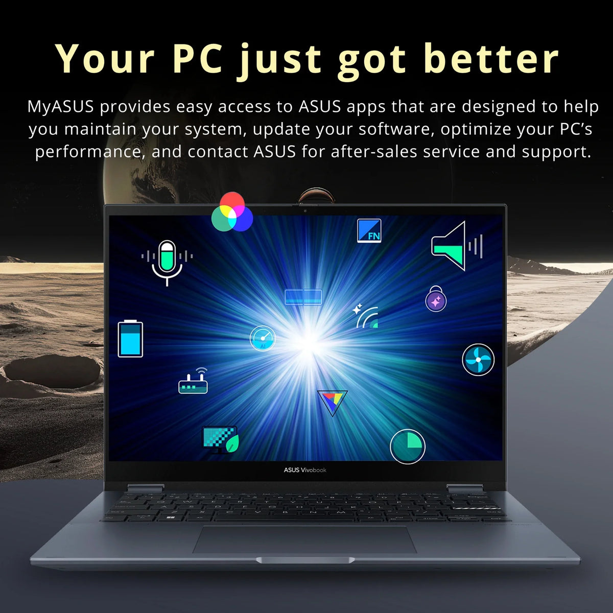 ASUS Vivobook S 14 Flip 14" FHD Touch Display, i5-12500H CPU, 8GB DDR4 RAM, 512GB SSD, NumberPad, Thunderbolt 4, Windows 11 Home, Quiet Blue, Hotface 32GB USB Card
