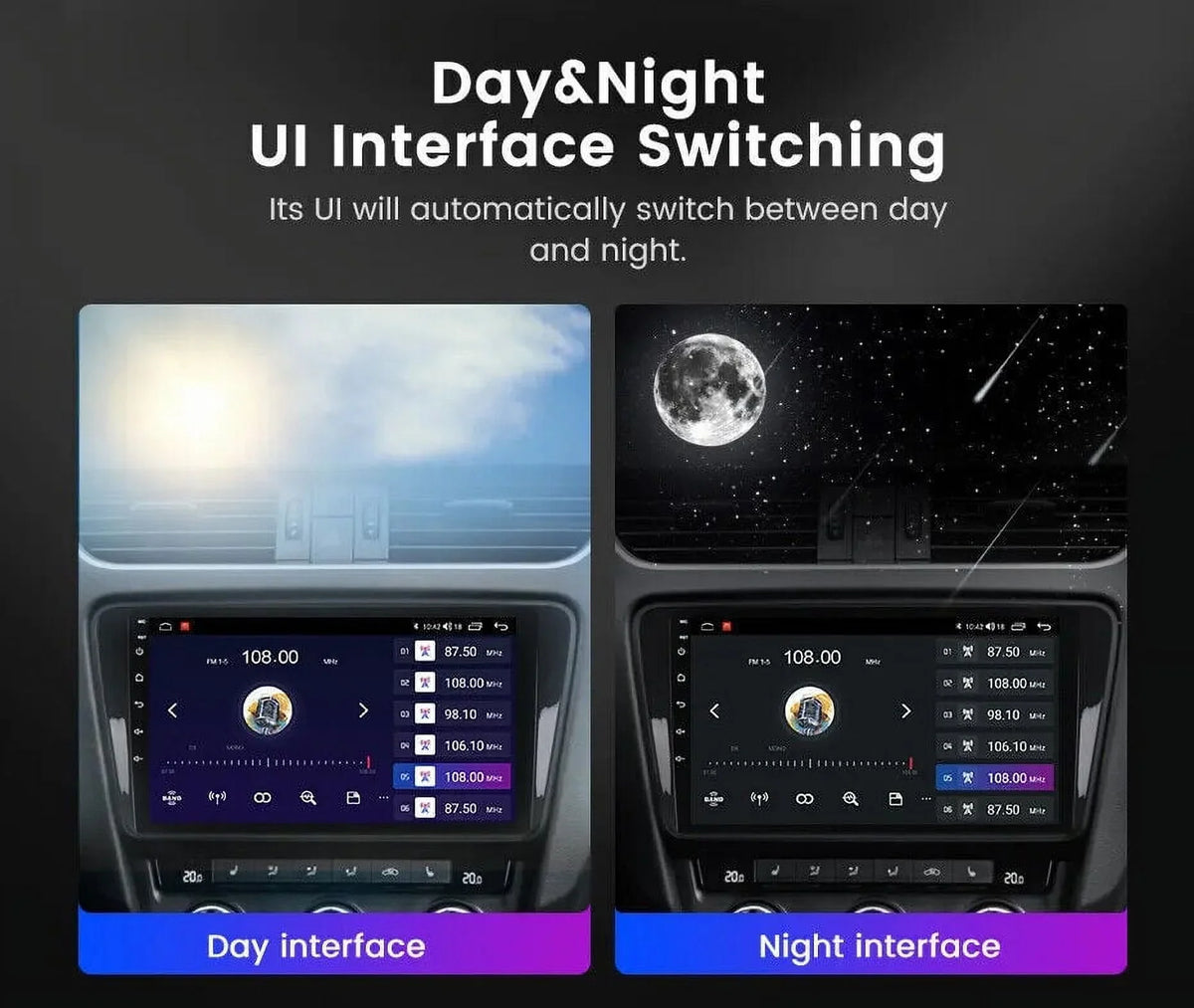 10'' 2Din Android QLED Car Stereo Nav GPS Radio DSP CarPlay Condition 8 4+32GB