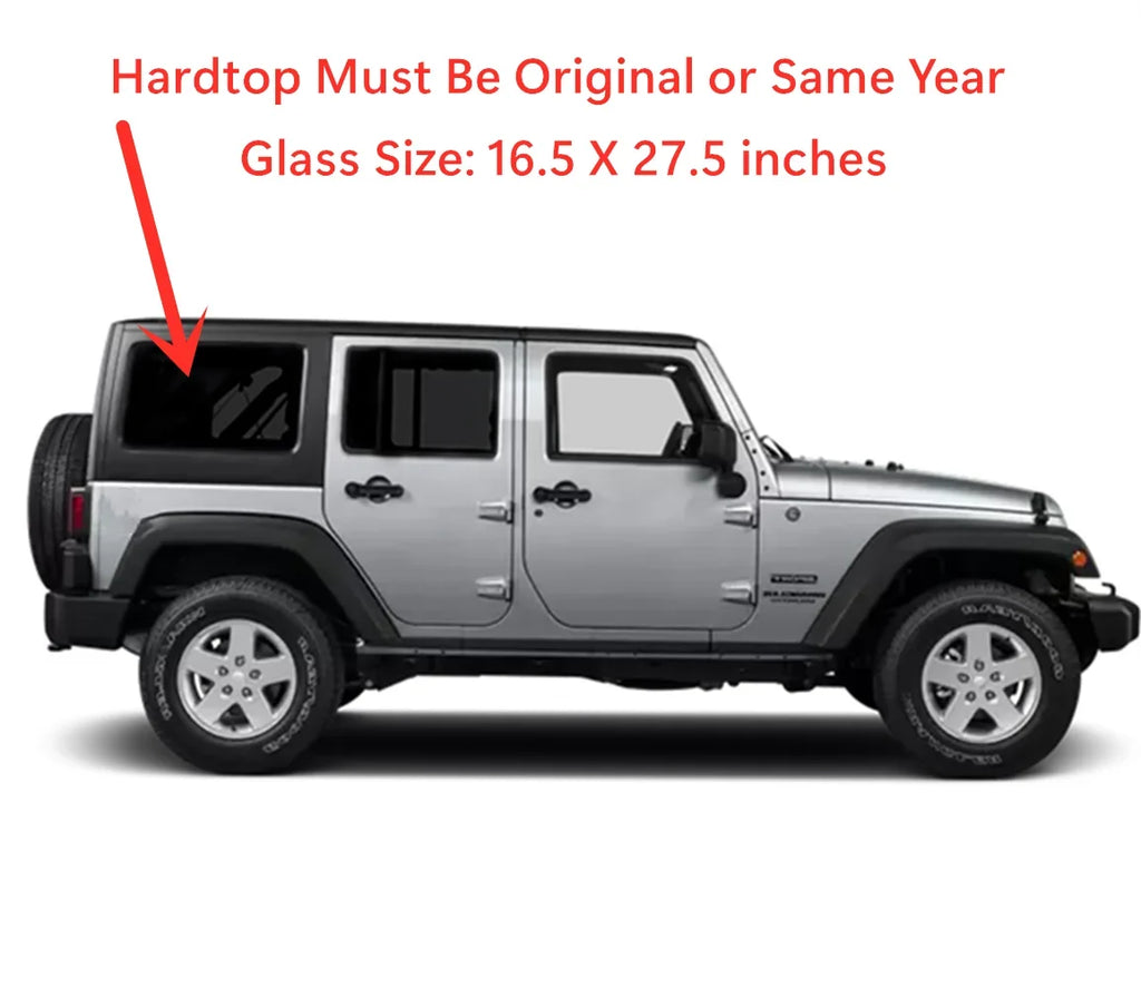 Passenger Right Side Rear Quarter Window Quarter Glass Fitting with Jeep Wrangler 2011-2017 4 Door Models / Wrangler JK 2018 4 Door Models