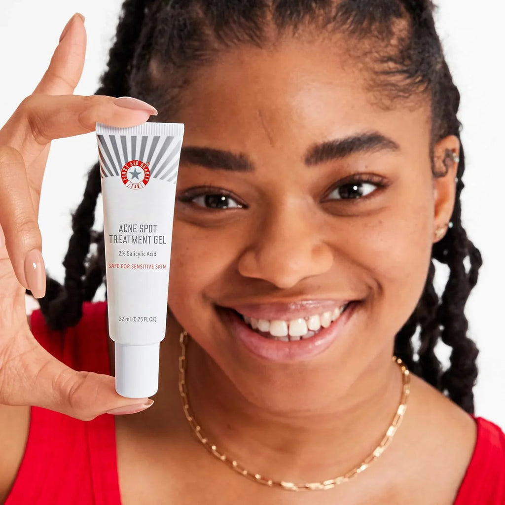 First Aid Beauty FAB Pharma BHA Acne Spot Treatment Gel 2% Salicylic Acid, Treatment for Breakouts, Whiteheads, Blackheads and Acne Blemishes