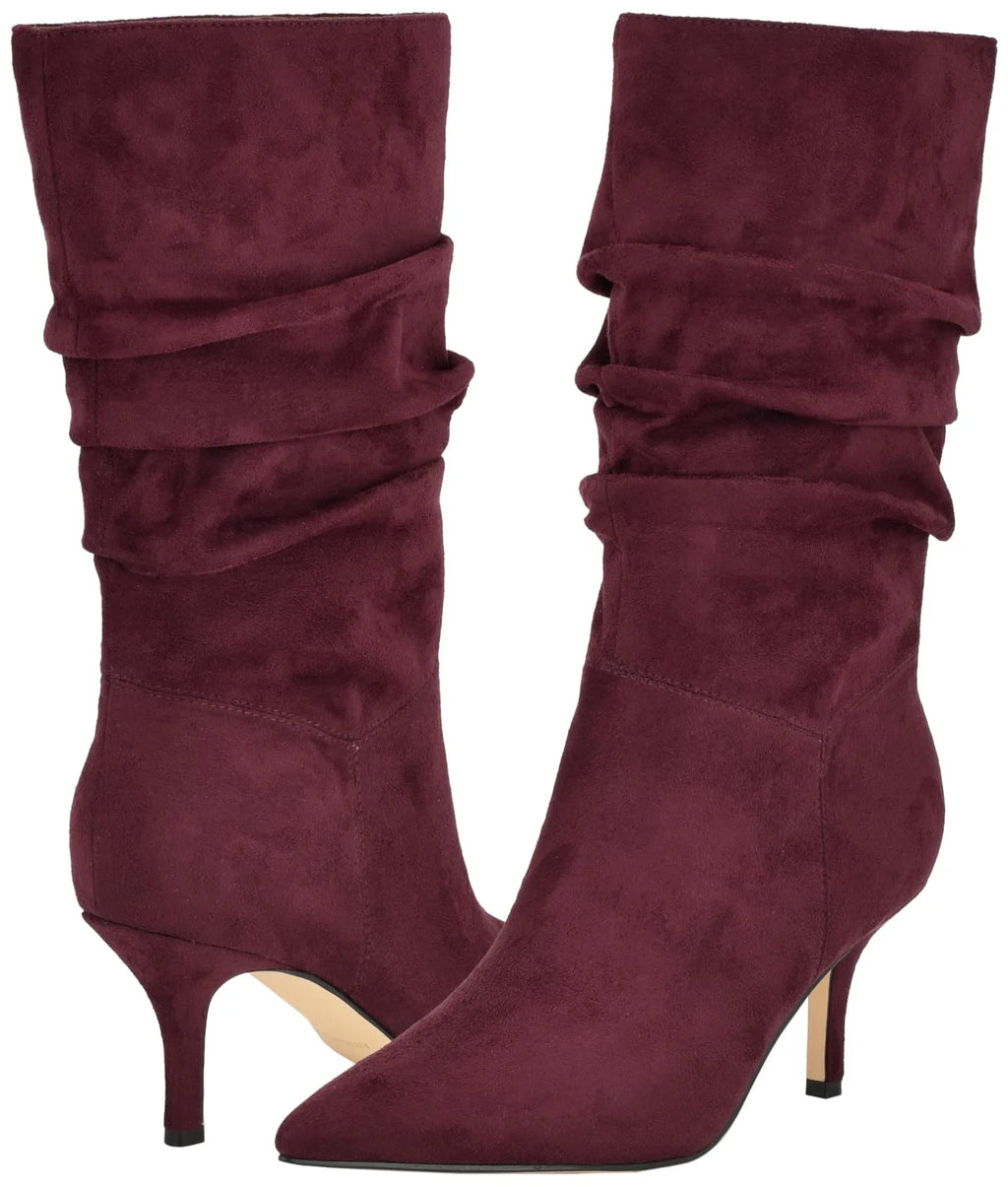 Nine West Women's Mycki Mid Calf Heeled Stiletto Boot 9, Wine 600