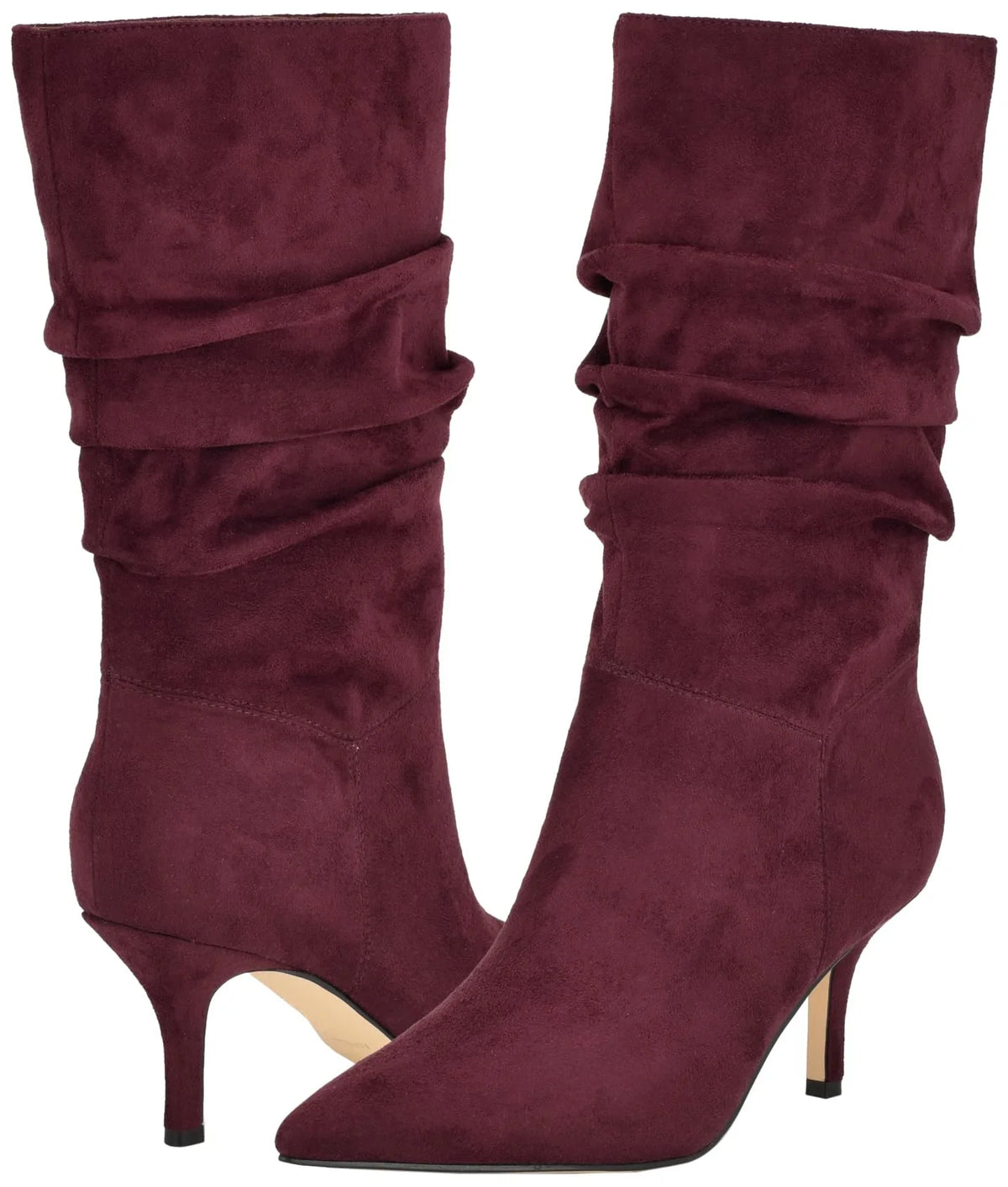 Nine West Women's Mycki Mid Calf Heeled Stiletto Boot 9, Wine 600