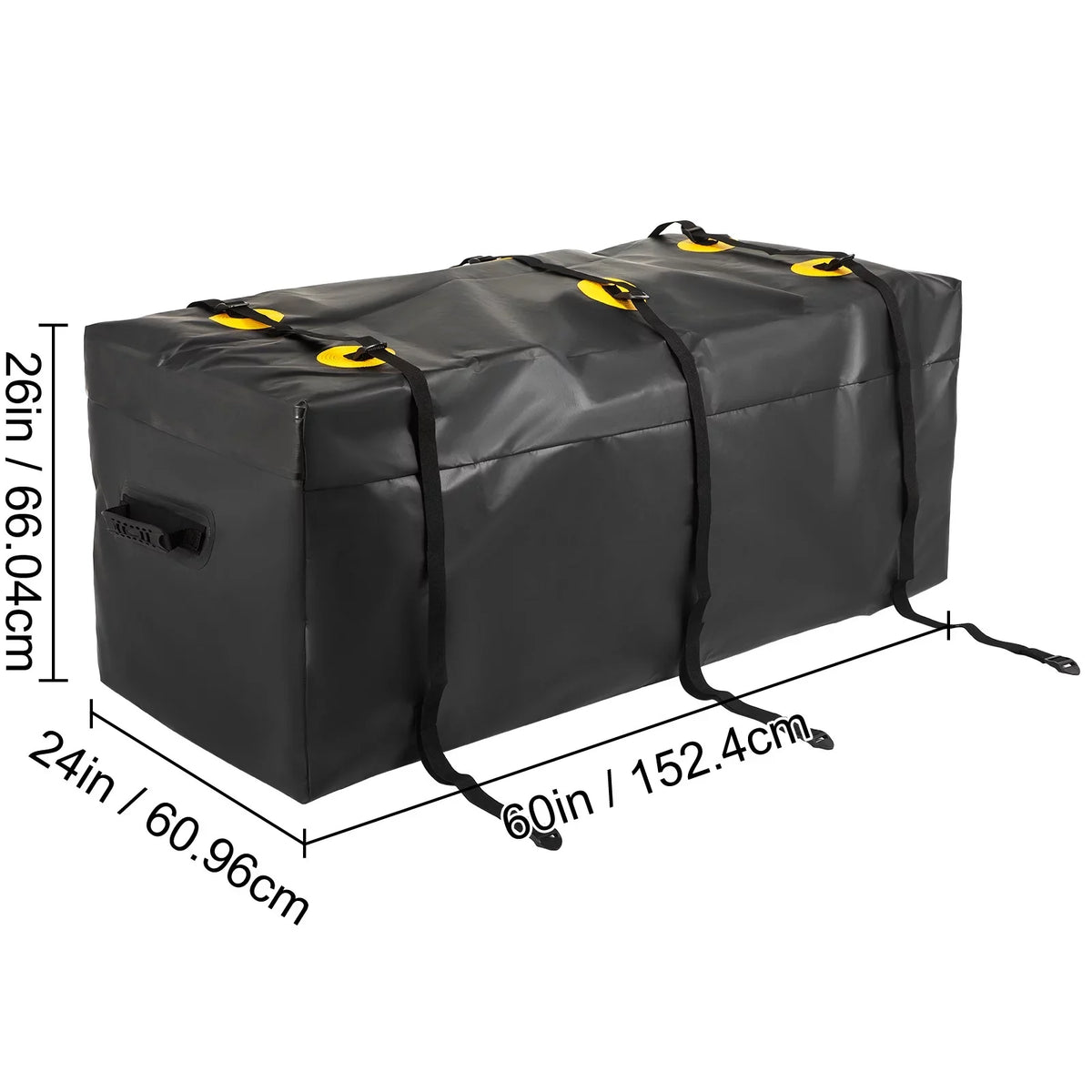 BENTISM Hitch Cargo Carrier Bag, Waterproof 840D PVC, 60"x24"x26" (22 Cubic Feet), Heavy Duty Cargo Bag for Hitch Carrier with Reinforced Straps, Fits Car Truck SUV Vans Hitch Basket