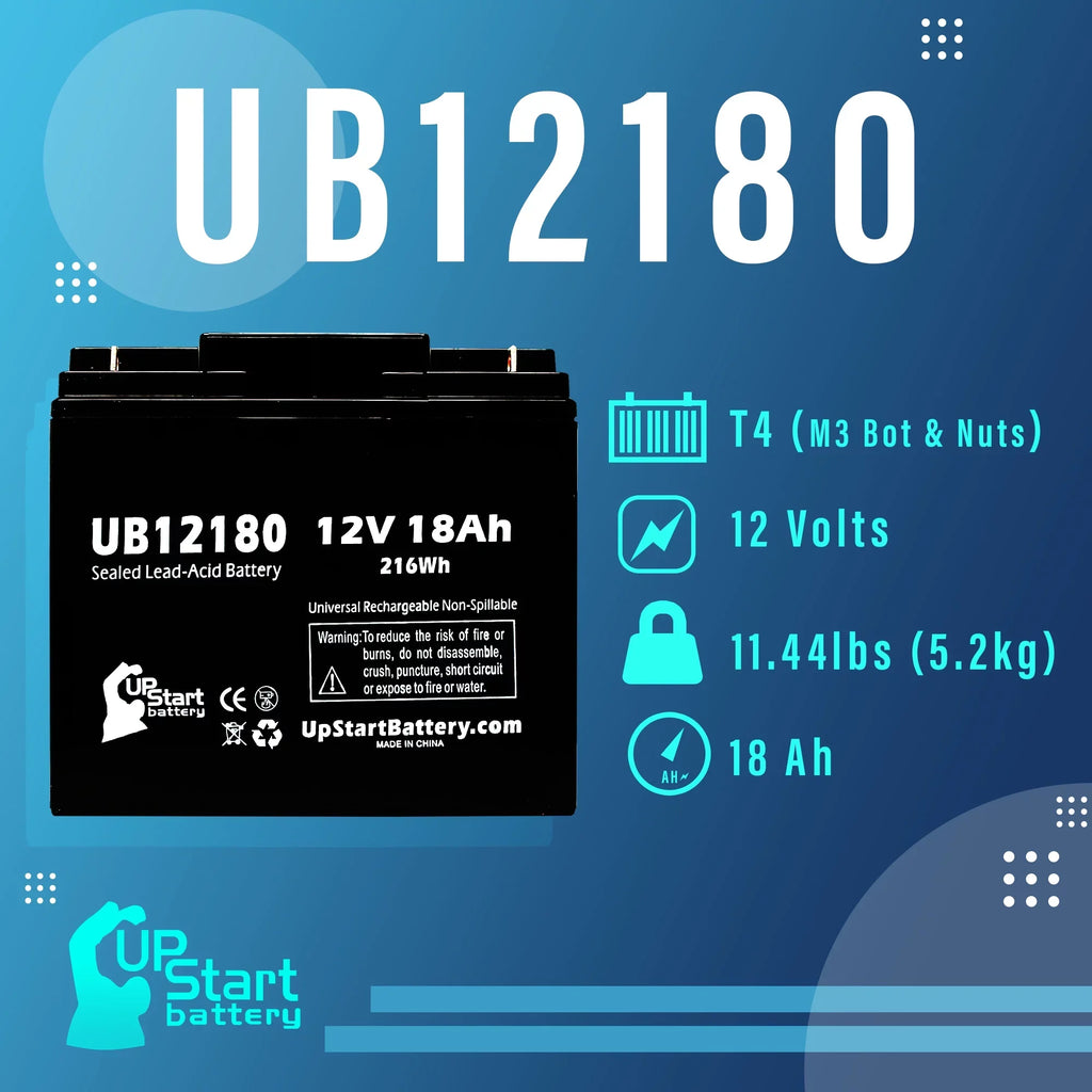 3x Pack - Matching CSB BATTERY OF AMERICA GP12170 Battery - Replacement UB12180 Universal Sealed Lead Acid Battery (12V, 18Ah, 18000mAh, T4 Terminal, AGM, SLA)