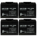 4x Pack - Matching CSB BATTERY OF AMERICA GP12150F Battery - Replacement UB12180 Universal Sealed Lead Acid Battery (12V, 18Ah, 18000mAh, T4 Terminal, AGM, SLA)