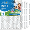 20x25x2 Air Filter MERV 8 Comparable to MPR 700 & FPR 5 Electrostatic Pleated Air Conditioner Filter 6 Pack HVAC AC Premium USA Made 20x25x2 Furnace Filters by AIRX FILTERS WICKED CLEAN AIR.