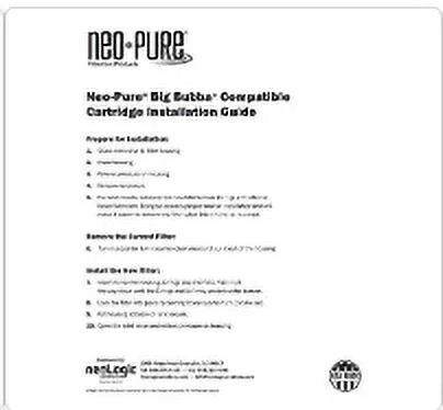 Neo-Pure 20 Micron Big Bubba Depth Cartridge BB150-HMB20 Replacement Filter Fitting with Watts BBC-150-D20 Big Bubba BBH-150 housing