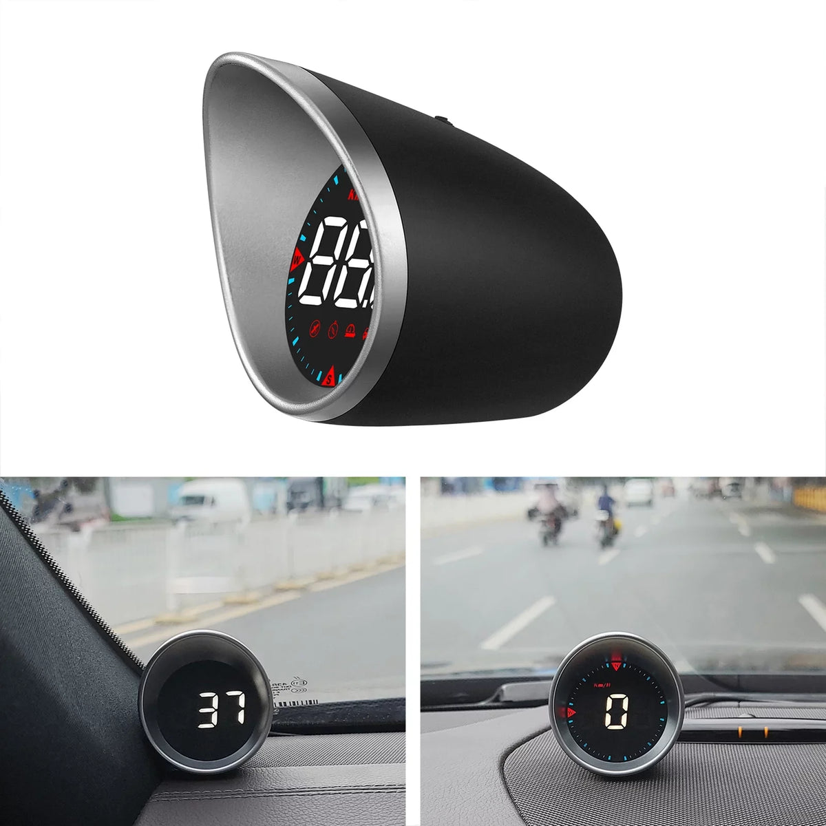 Car Head-up Display Digital Speedometer Display Driving Mileage, Compass Angle, Overspeed and Fatigue Driving