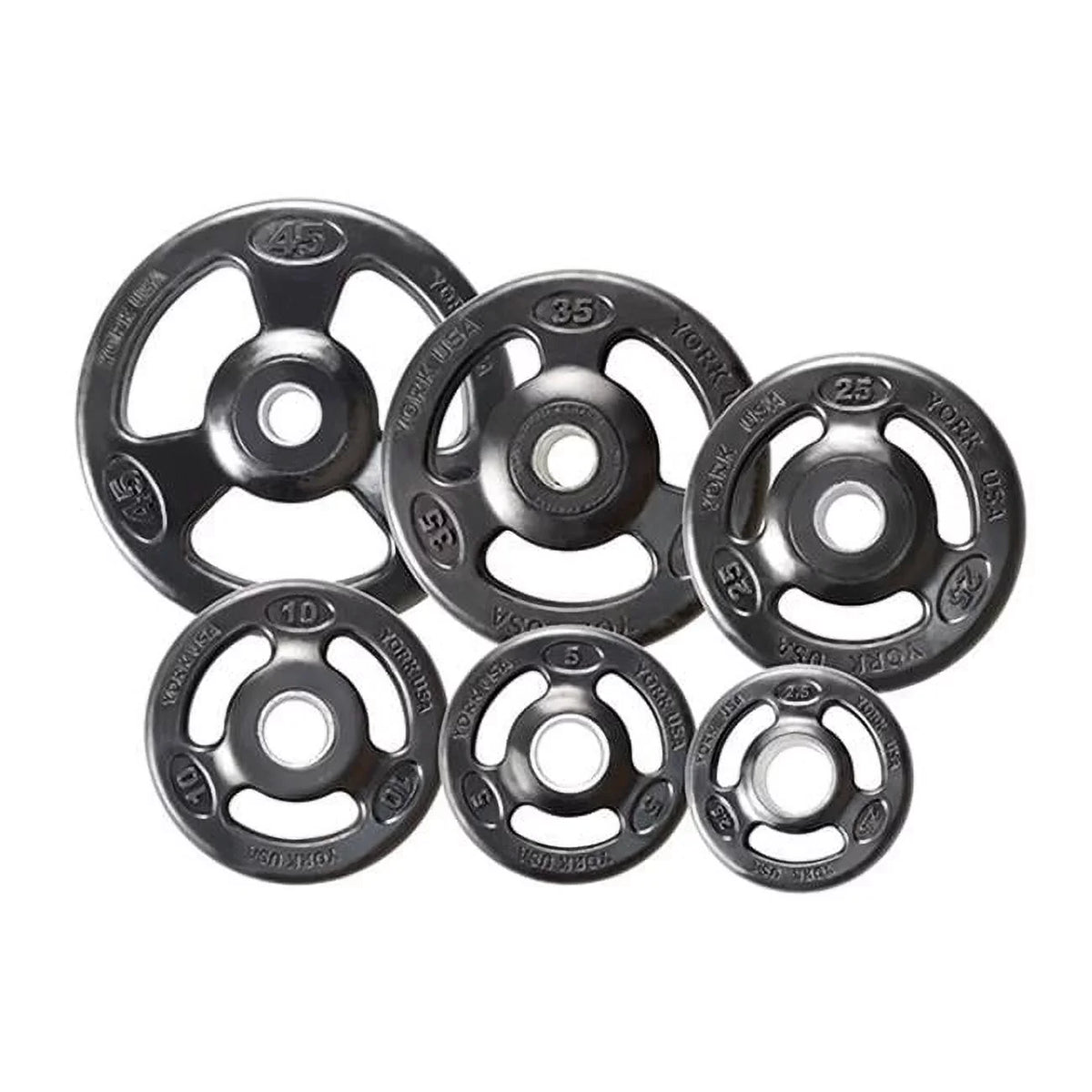 York Barbell Grip Urethane Encased Olympic Plates- Black - 5 lbs
