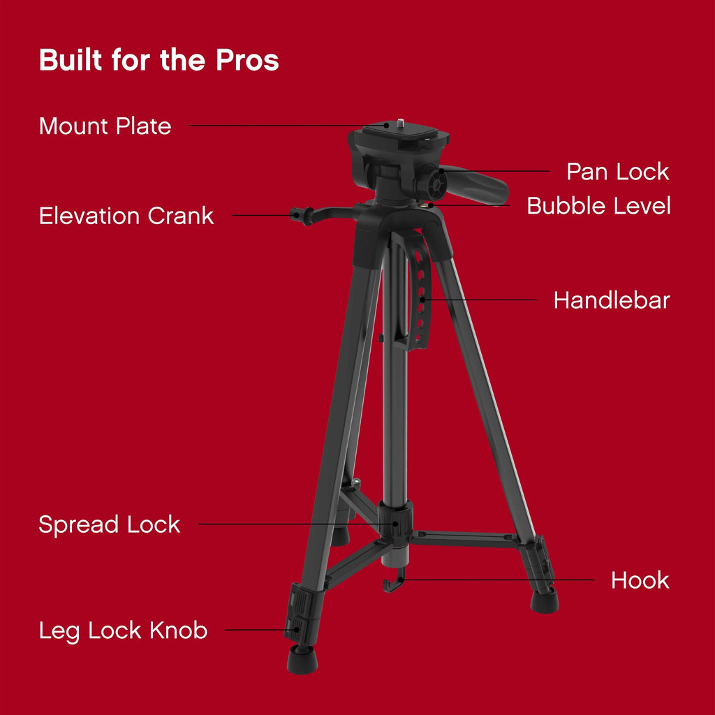 On Air Pro Stand - Lightweight 57” Aluminum Tripod W/ Carry Bag & Mounting Screws for Phone/Camera