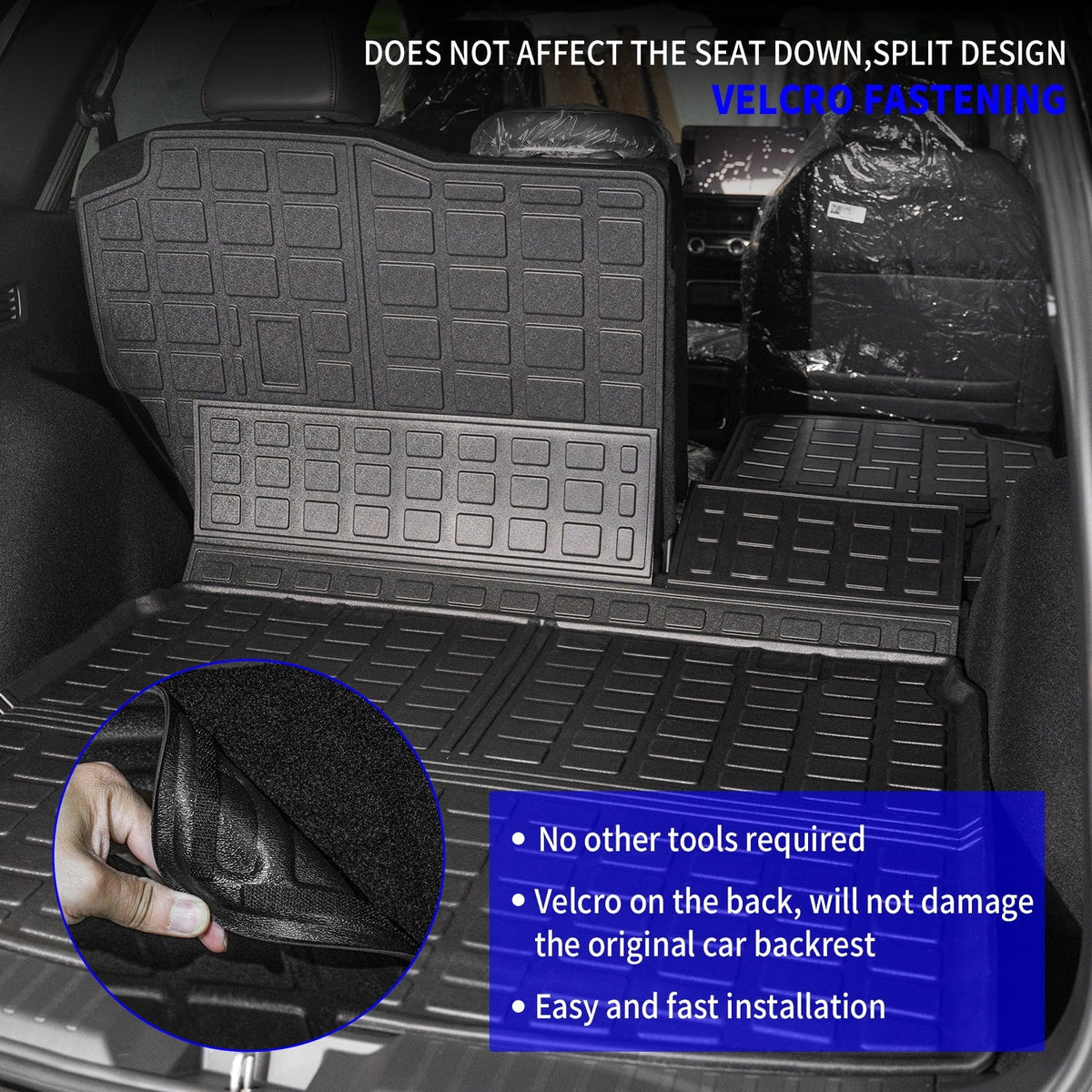 Cargo Mat Matching with 2023 2024 Honda CRV Hybrid Cargo Liner Trunk Mat Back Seat Protection Protector Honda CR-V Accessories (Fit Upper Deck, Trunk Mat+Backrest Mats)
