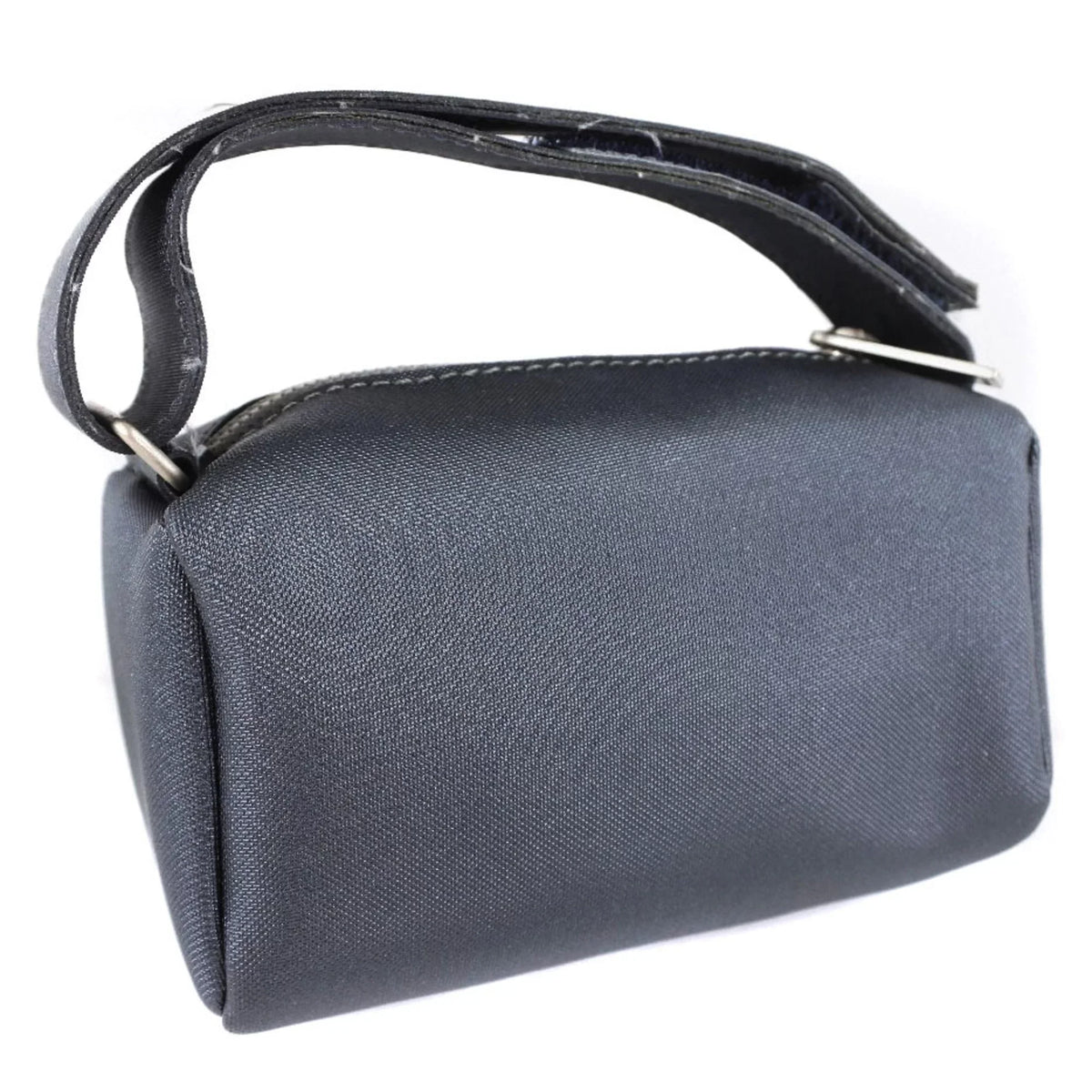Pre-Owned Chanel Logo Vintage Nylon Gray Ladies Pouch (Fair)