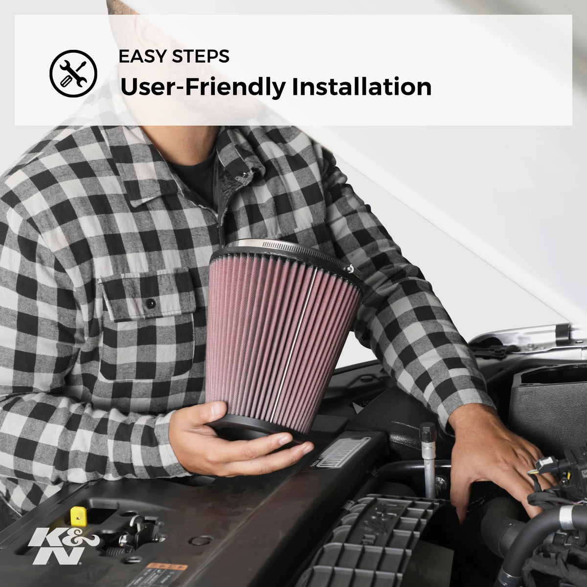 K&N Engine Air Filter: High Performance, Premium, Washable, Industrial Replacement Filter, Heavy Duty: 38-2032S
