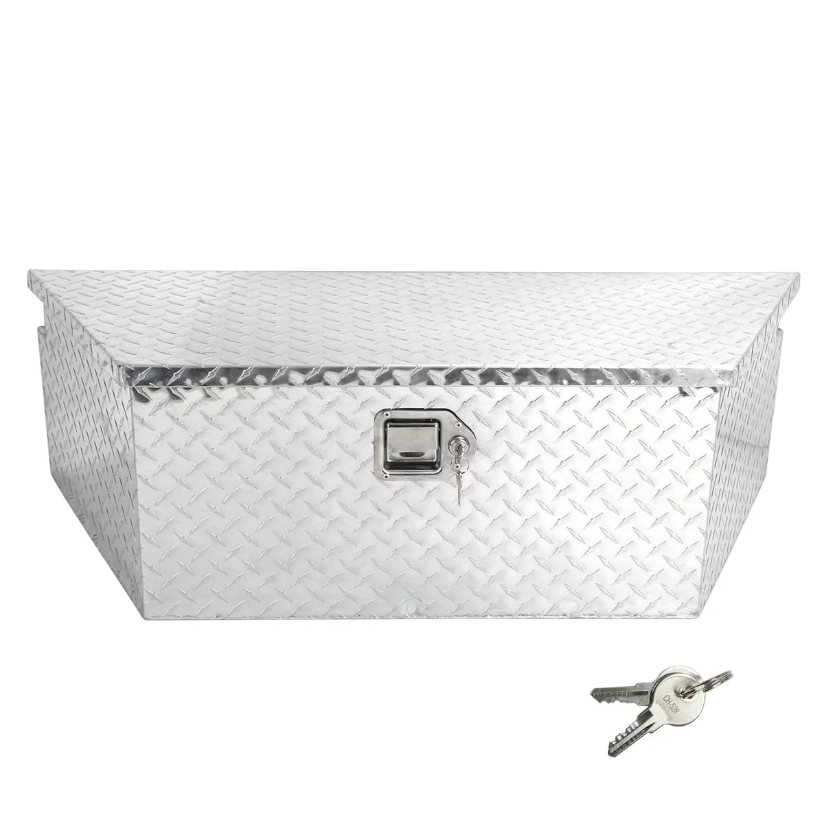 Confote Heavy Duty Aluminum Diamond Plate Trailer Tongue Box with Lock and Keys for Secure Tool Storage on Your Trailer, Silver,39 x 16.5 x 12 Inches