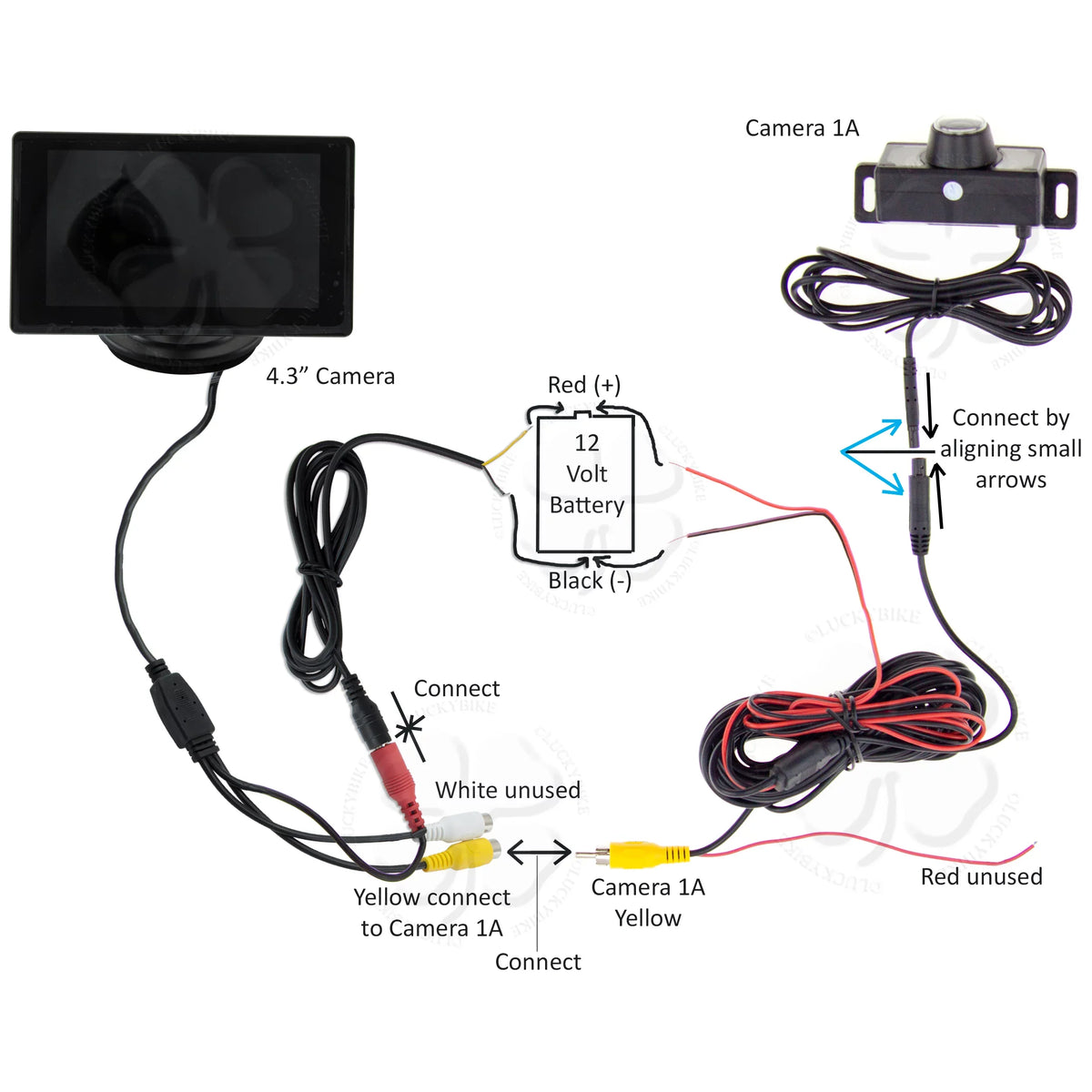 Screen VGA RCA LCD Color Backup Monitor Motorcycle Car Camera Auto 4.3 Inch