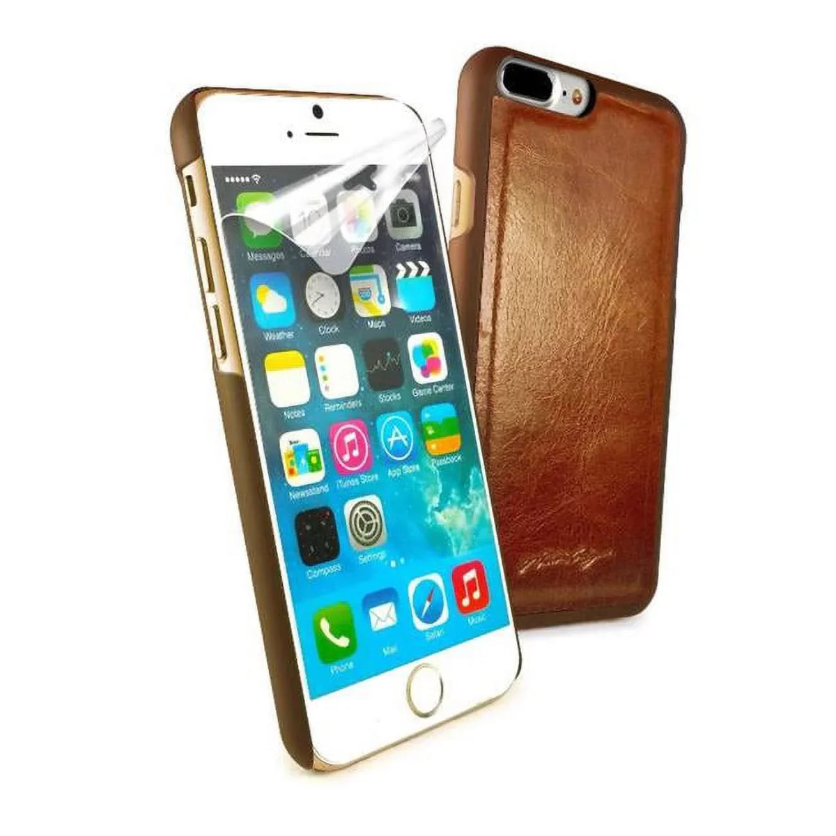 Tuff Luv G2-70 Alston Craig Genuine Vintage Leather Replacement Magnetic Shell for iPhone 7 - Brown