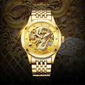 ENAPY Automatic Mechanical Steel Gold Dragon 30M Water Strong Wrist Watch
