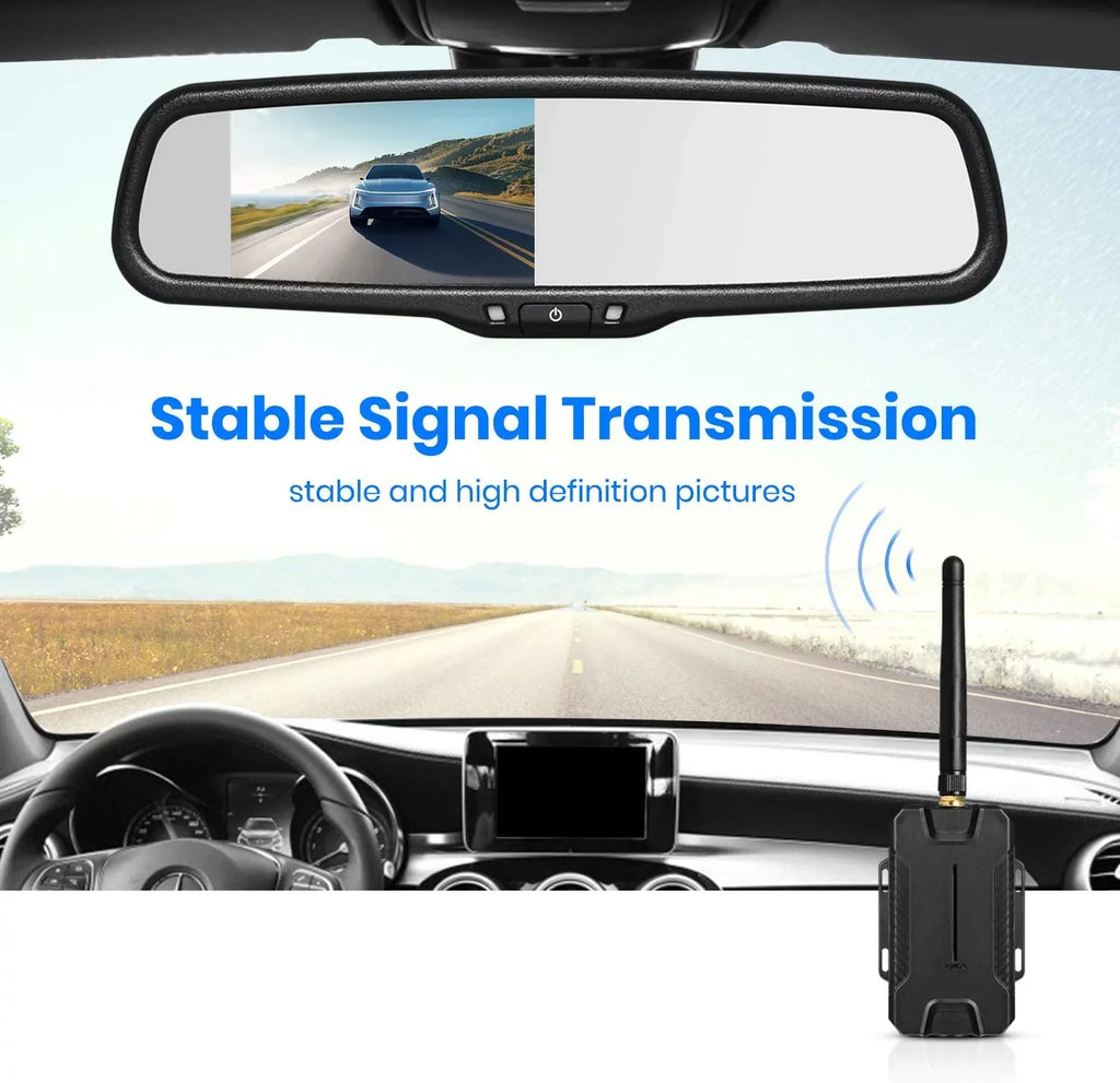 Auto-Vox Wireless Backup Camera Oem Look Rear View Mirror Camera for Trucks, Super Night Vision Car Backup Reversing Camera System for Vehicles (T1400U)