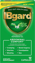 IBgard for Irritable Bowel Syndrome (IBS) Relief Bloating Gas 12 Capsules Small Box 90mg Ultra Purified Peppermint Oil Good for First Timers