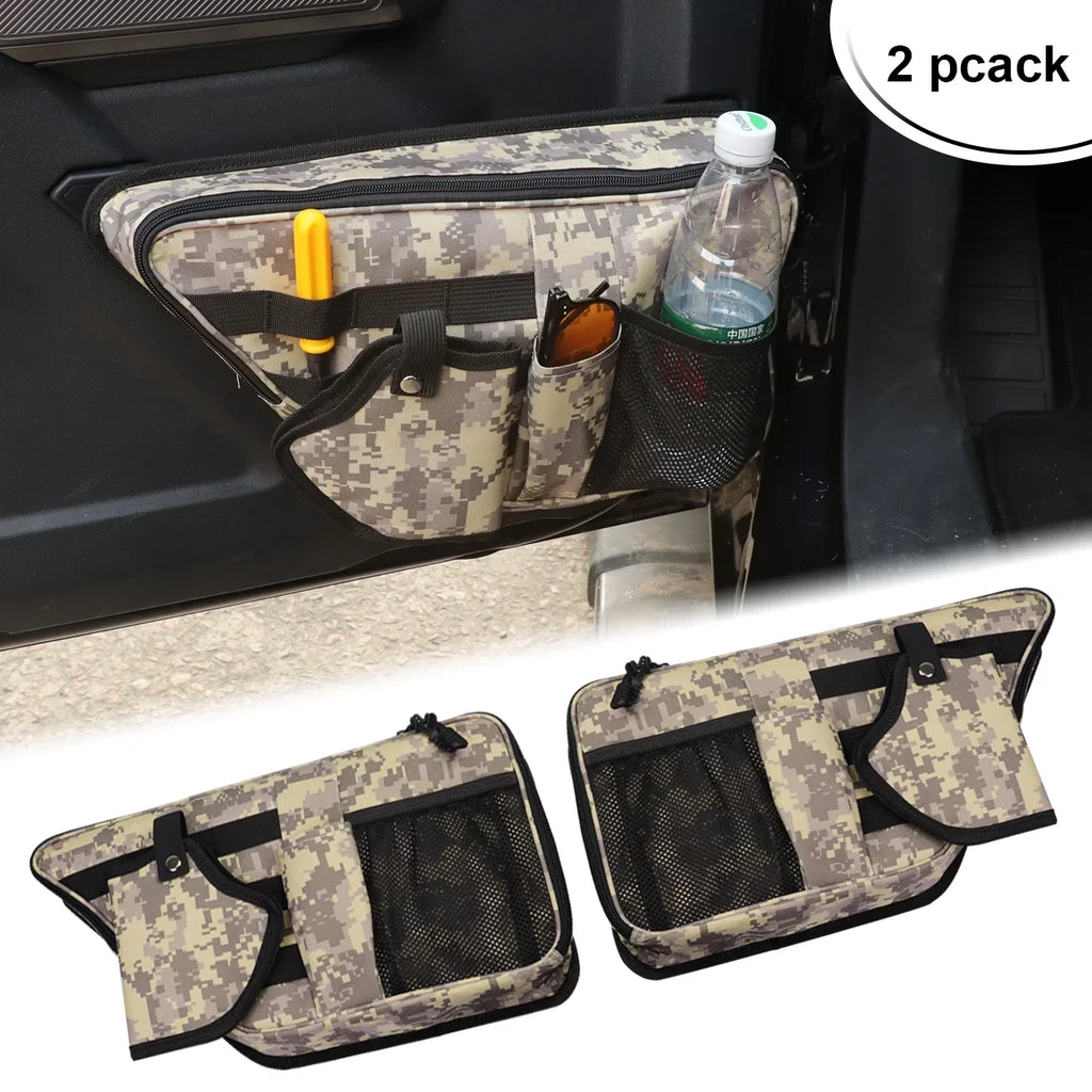 KOLEMO Front Storage Bags Door Net Pocket Organizer For 2021-2023 Ford Bronco 2/4 Doors