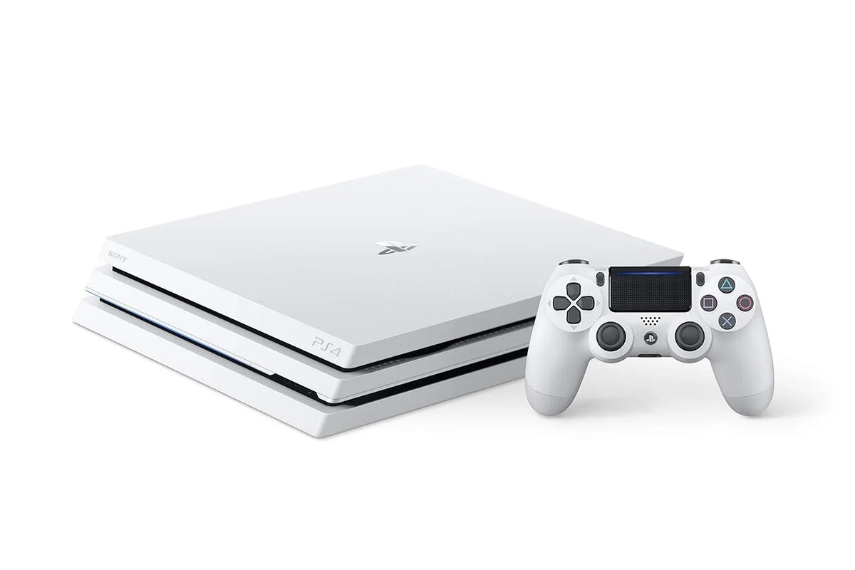 Sony PlayStation 4 Pro 1TB Gaming Console Glacier White Headset With BOLT AXTION Cleaning Kit Bundle Like New