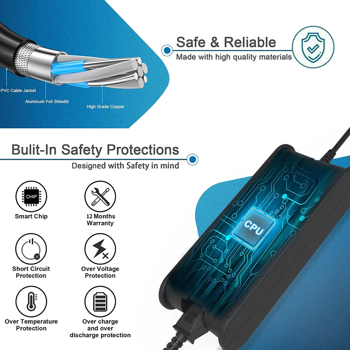 KONKIN BOO Fitting Laptop AC Power Adapter Cord Charger Replacement for D630