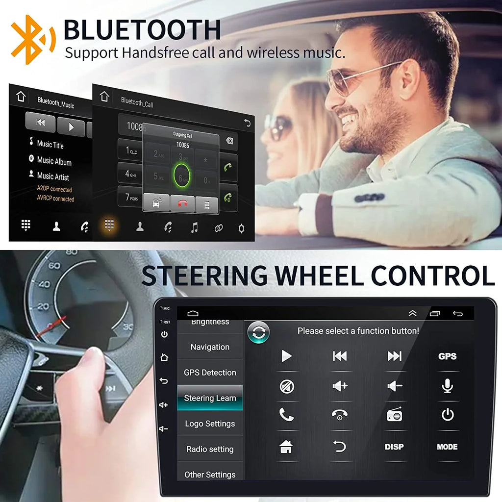 1G+32G Double Din Android 13 Car Stereo with Wireless Carplay Android Auto, 10.1 Inch Touch Screen Car Radio with HiFi/BT/GPS Navigation Support Fastboot Backup Camera WiFi Connection