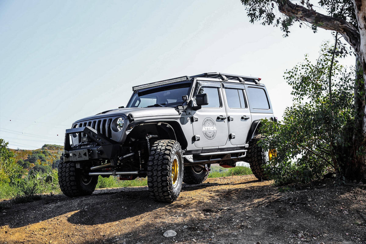 Attica 2018-2024 Fits Jeep Wrangler JL 2019-2024 Gladiator JT A Pillar Light Mount Bracket Powder Coated Steel ATTJL01E104-BX
