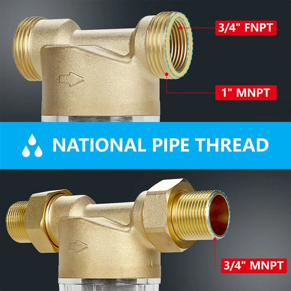 KingFurt Spin Down Sediment Filter - Long-lasting 316L Material, Reusable Design to Save Costs - Fits All Pipes, Easy Maintenance