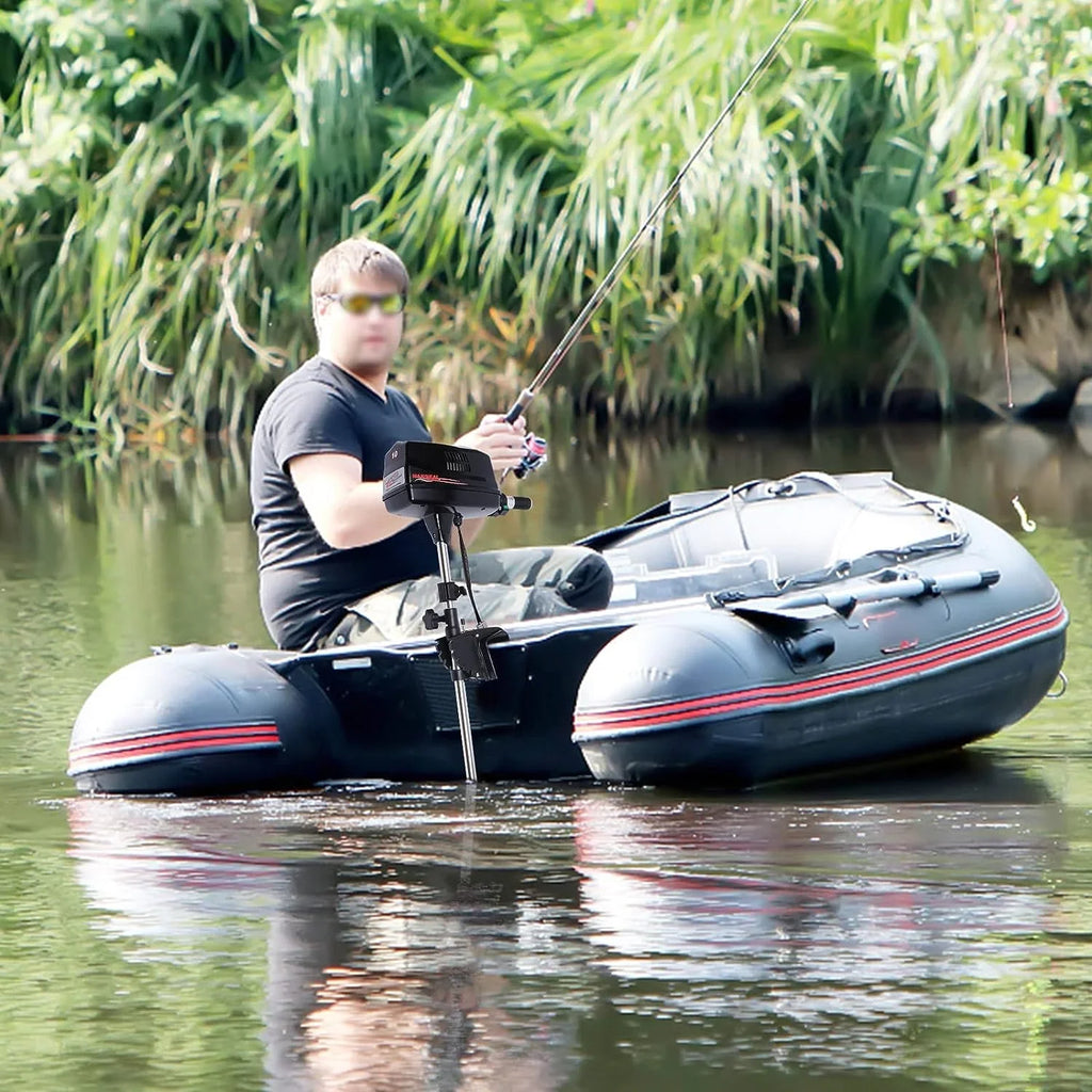 Miumaeov 10HP Electric Outboard Engine 60V 2200W Brushless Trolling Motor Jet Pump Propeller Fishing Watercraft Engine for Small Water Vehicles Inflatable Vessel Canoes Aluminum Fishing Vessel