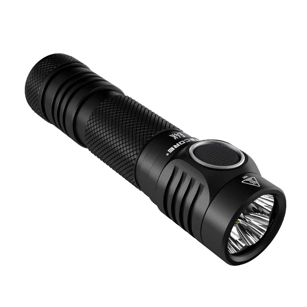 Combo: NITECORE E4K Next generation Flashlight - 4400Lm w/NL2140 and NL2150HPR Batteries +UI1 USB Charger and Eco-Sensa USB Cord