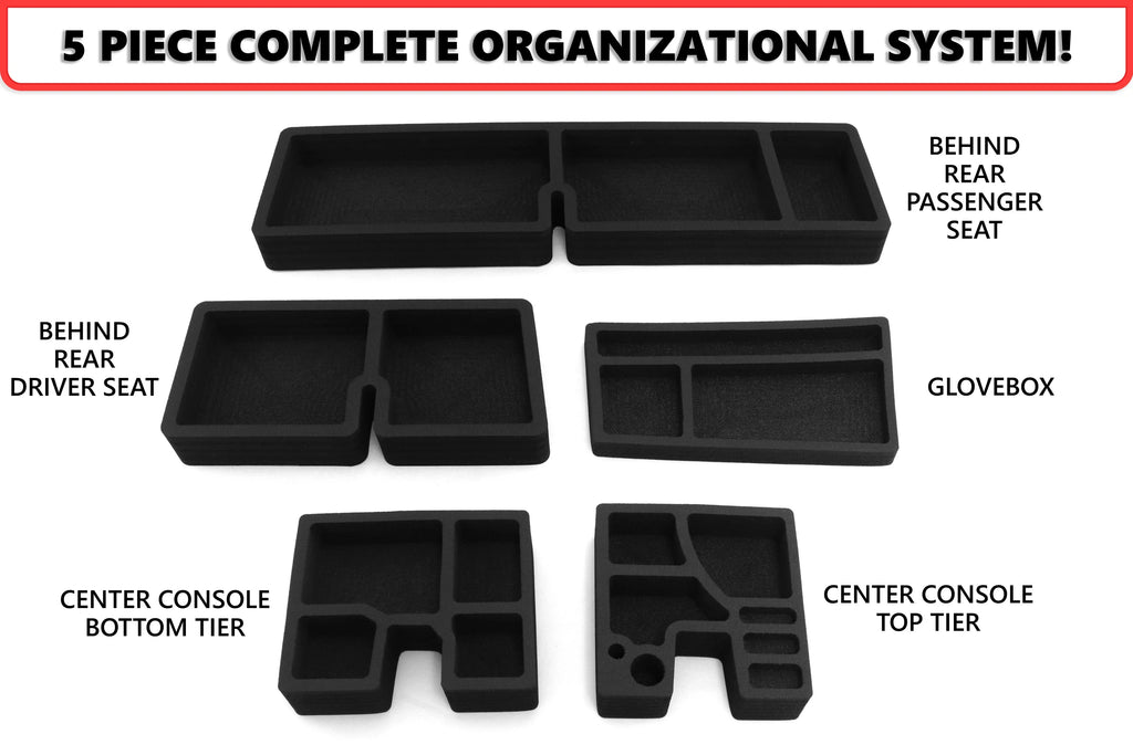 Red Hound Auto Full 5 Piece Vehicle Organizer Set Fits Center Console Rear Seat and Glove Box Inserts Suitable with Toyota Tacoma 2016-2020