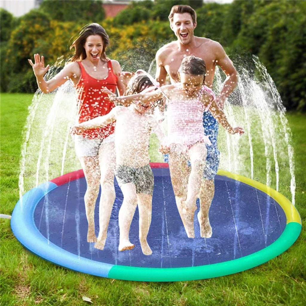 YHAIOGS 170CM Children's Outdoor Two Pipe Splashing Mat Lace Sprinkler Mat Pet Spray Mat