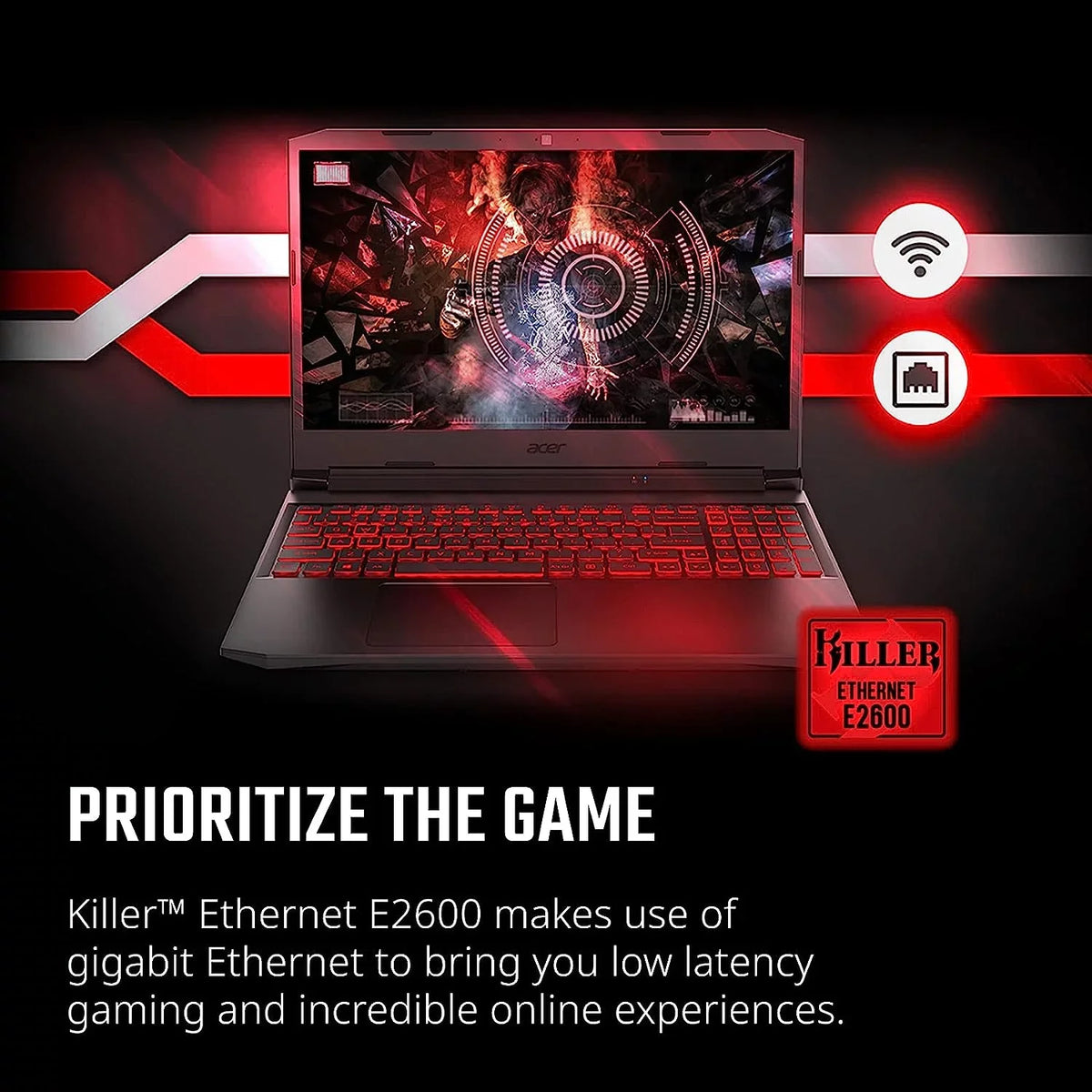 Acer Nitro 5 15.6-Inch 144hz IPS Gaming Laptop + High Caliber 6ft HDMI Cable + LCD Screen Cleaner + Wired Stereo Gaming Headset + Gaming Mouse