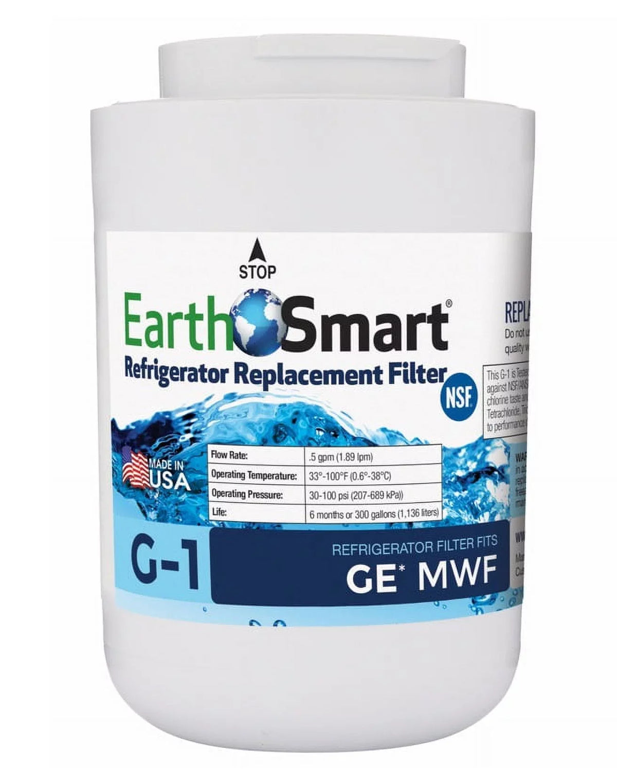 EarthSmart G-1 Refrigerator Replacement Filter For GE MWF