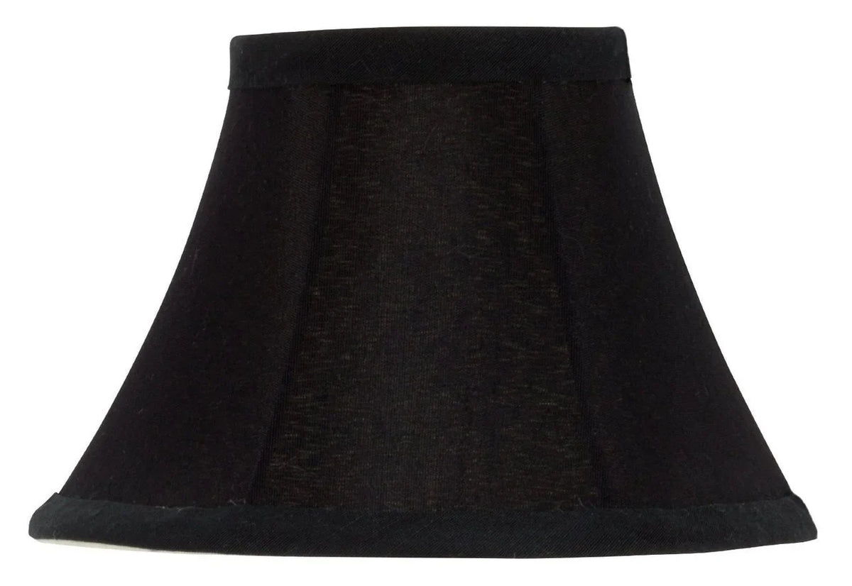 Set of 2 Chandelier Lamp Shades 6 inch Black Silk with Gold Lining