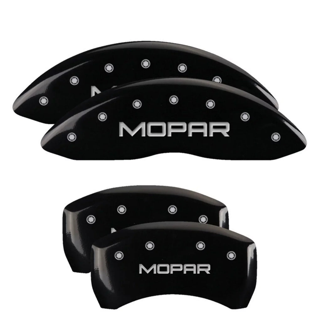 MGP 4 Caliper Wrap Engraved Front & Rear MOPAR Black finish silver ch Fits select: 2013 CHRYSLER 300, 2012 CHRYSLER 300C LIMITED
