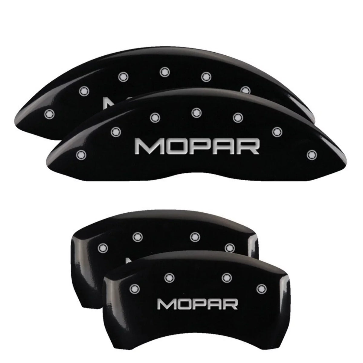 MGP 4 Caliper Wrap Engraved Front & Rear MOPAR Black finish silver ch Fits select: 2013 CHRYSLER 300, 2012 CHRYSLER 300C LIMITED