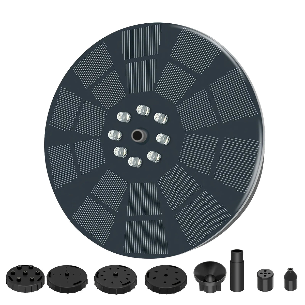 Shinysix Solar Fountain Pump 3W, Bird Bath Fountain with 7 Spray Patterns for Garden Pond Pool