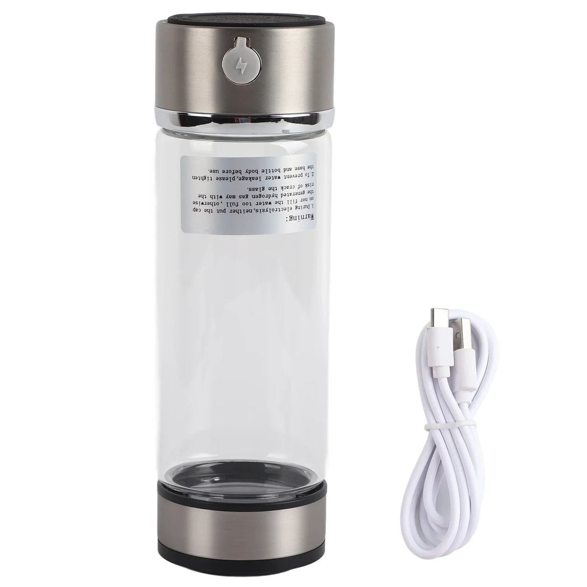 Dekaim Hydrogen Bottle, USB Charging Rich Hydrogen Water Purifier Filter Glass Bottle Portable Lonizer Cup