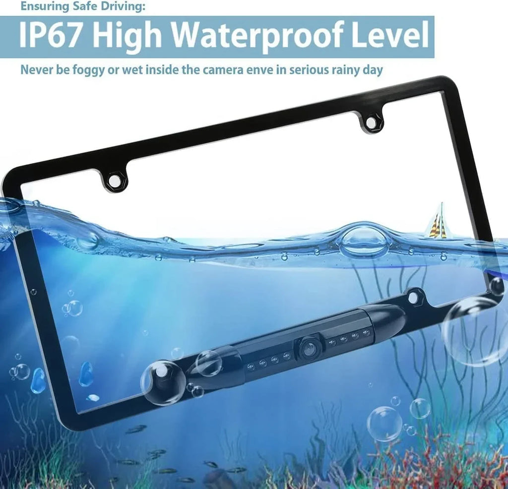 CAM115 Backup Camera Frame License Plate Matching with Clarion, Dual, BOSS, Jensen, Stinger, Pioneer, SoundStream, Sony, Kenwood, JVC, Rockford Fosgate,
