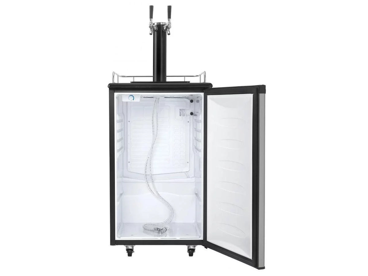 Danby DKC054A1BSL2DB 5.4 Cubic Foot Steel Double Tap Dual-Top Beer Kegerator
