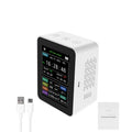 Carevas WiFi ligent Air Standard Detector PM2.5 CO2 TVOC HCHO Humidity 6 In 1 Detector Time Date Week Display Mobilephone APP Remotes Viewing 2 Sets Alarm Home Indoor Desktop Air Grade Moni