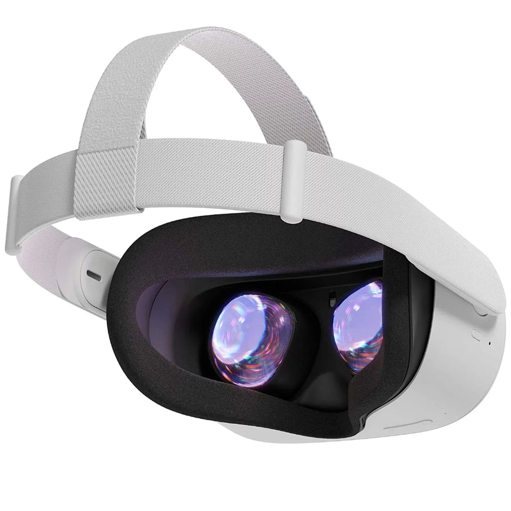 Meta Oculus Quest 2 All-In-One VR Headset, Touch Controllers, 256GB SSD, 1832x1920 up to 90 Hz Refresh Rate LCD, 3D Audio, Mytrix Head Strap, Carrying Case, Earphone, Futuristic Space Purple Stickers