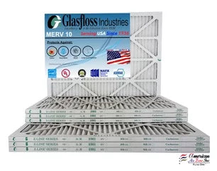 Glasfloss 12x18x1 - MERV 10 -Qty:12 - Furnace Air Filter - Made in USA (Actual Size: 11.5 x 17.5x7/8 inch)