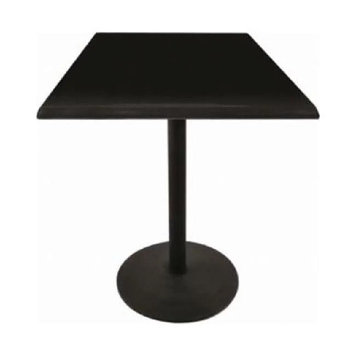 42 in. Black Table with 30 x 30 in. Indoor & Outdoor Black Steel Square Top