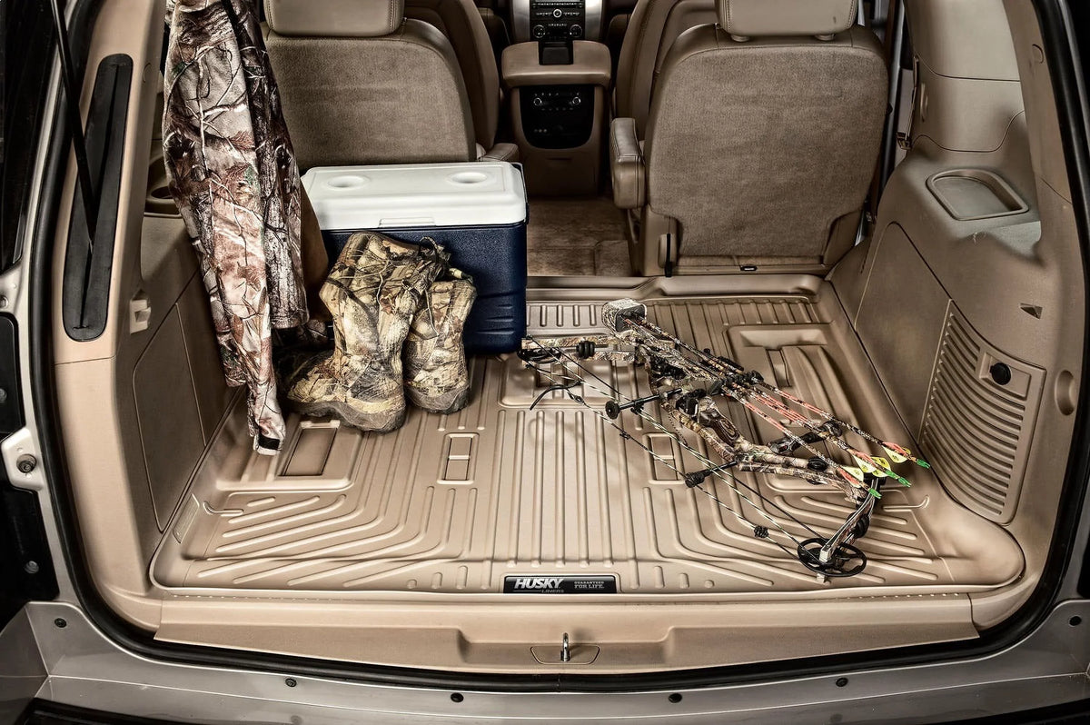 Husky by RealTruck Cargo Liner Behind 3rd Seat Fitting with 15-19 Escalade ESV/Suburban Suitable with select: 2015-2020 Chevrolet Suburban, 2015-2020 GMC Yukon XL