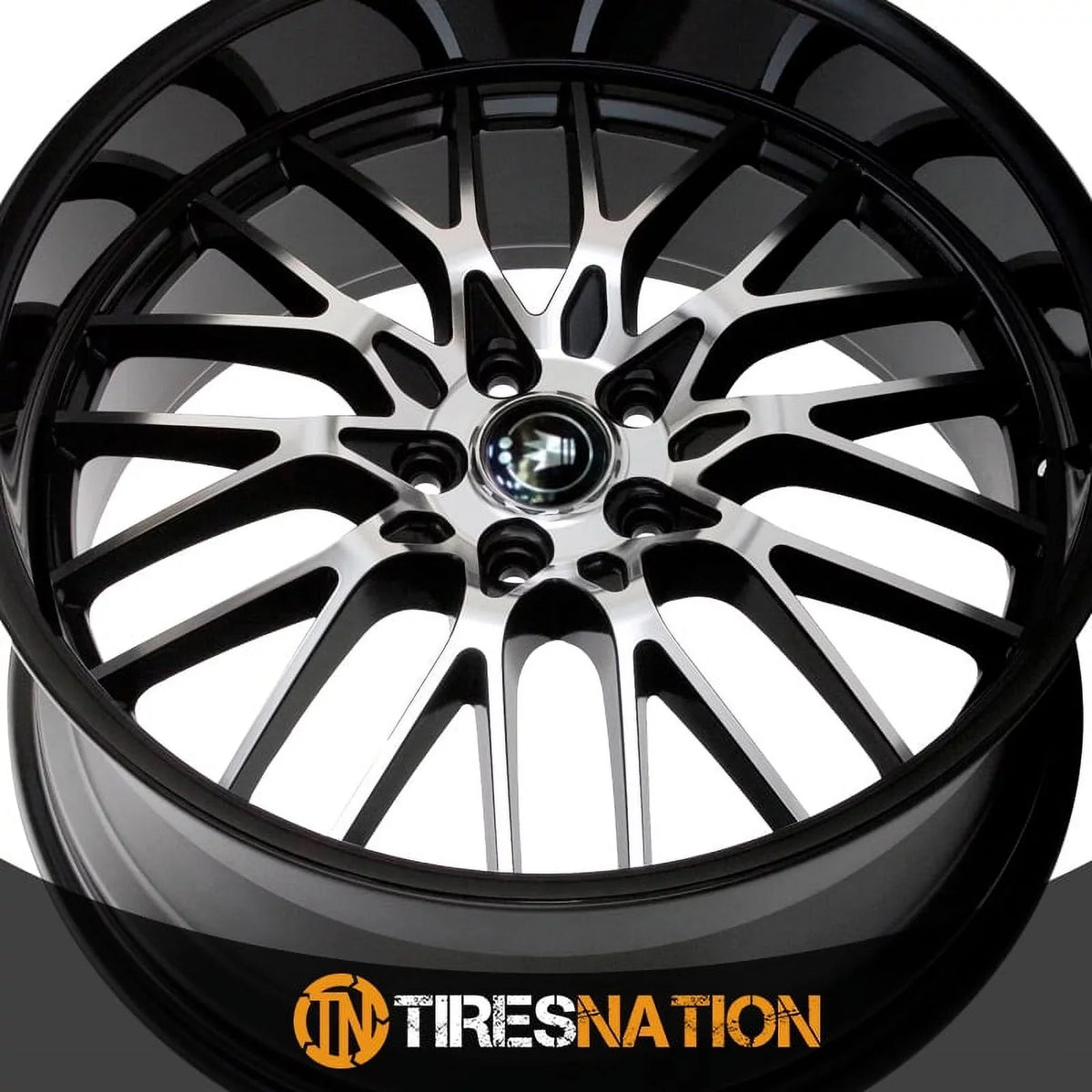 Konig 16MB Lace 17x8 5x112 +45et Gloss Black With Machined Face Wheel